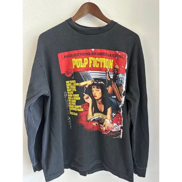 Pulp Fiction 1994 Vintage Reprint T-shirt Hanes Tag Long Sleeve - Picture 1 of 5